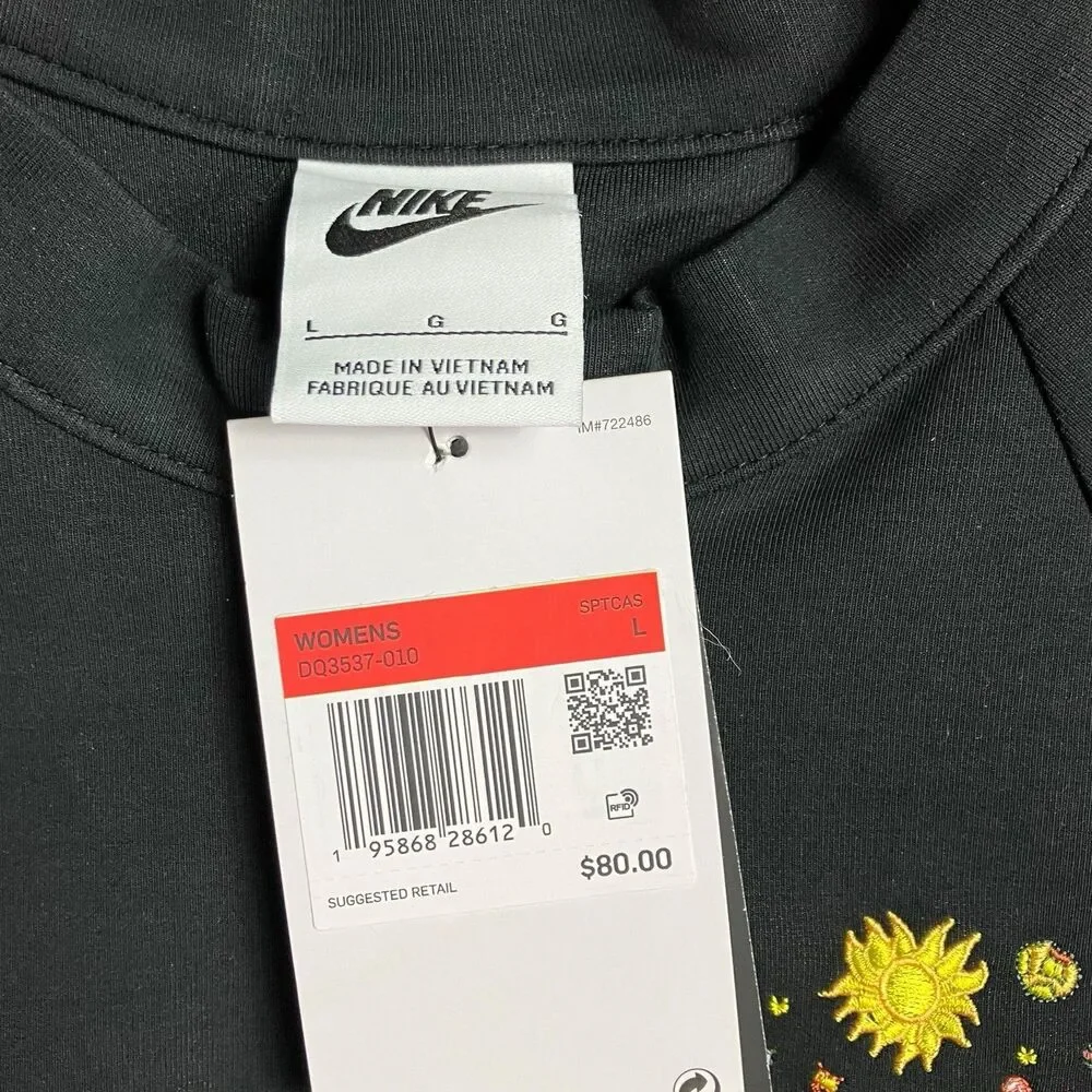 Nike Black Quarter Zip‎ Embroidered Graphic Y2K Athleisure Dress
